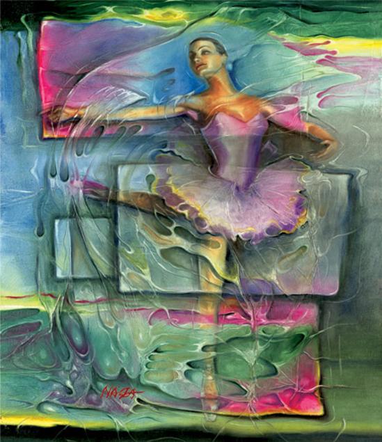 pintura de bailarina quadro
